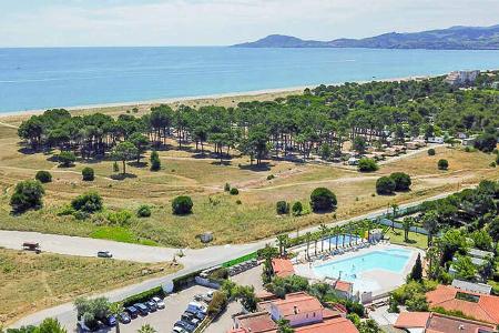 Campingplatz, Pool, Gras, BŠume, Strand, Meer, HŸgel, Horizont, Himmel