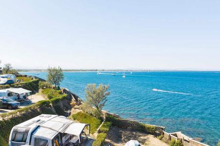 Campingplatz, Zelte, Autos, HŸgel, Meer, Horizont, Himmel