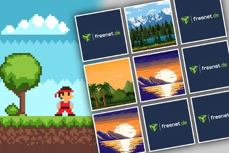 Memo Spiel mit 8-Bit Pixel-Kunst