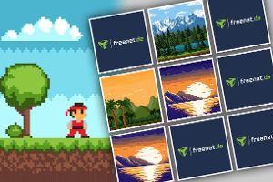 Memo Spiel mit 8-Bit Pixel-Kunst