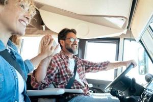 Mann, Frau, High Five, Abklatschen, Freude, Cockpit