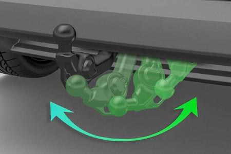 Halbautomatisch schwenkende Anhängerkupplung