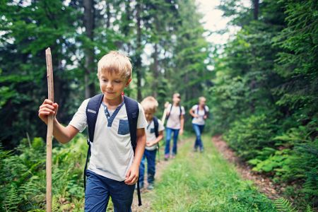 Kinder auf Wanderung in der Natur
