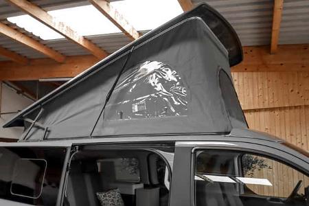 Aufstelldach, aufgeklappt, Schlafdach