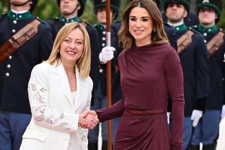Nach König Charles: Giorgia Meloni trifft auch Rania von Jordanien