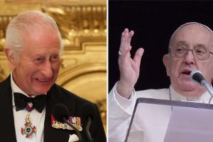Privates Treffen von König Charles III. und Papst Franzikus