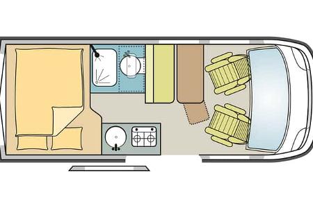 Campingbusse (2025) AHORN VAN 550 Grundriss f