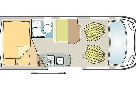 Campingbusse (2025) GIOTTILINE GIOTTIVAN 54 T Grundriss