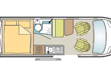 Campingbusse (2025) ROLLER TEAM LIVINGSTONE 2 Grundriss