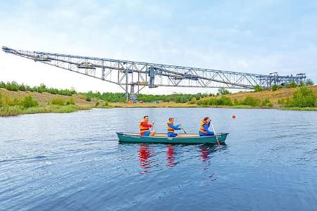 Bergheider See, Besucherbergwerk F60, Kanu