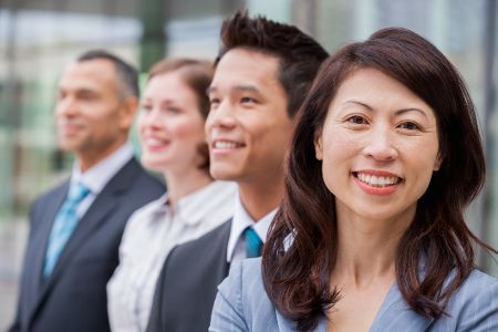 Weibliche und männliche Manager