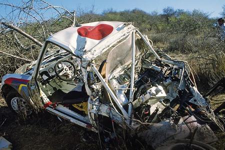 Ralley, Autowrack nach einem Unfall