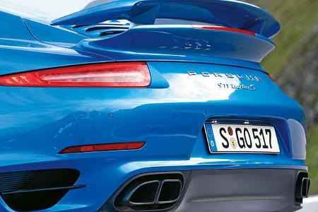 Porsche 911 Turbo S, Heck, Auspuff
