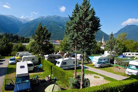 campervans and tourists on the Camping ground Latsch on June 24, 2011 in Latsch near Merano, Italy. (Photo by EyesWideOpen/Getty Images)