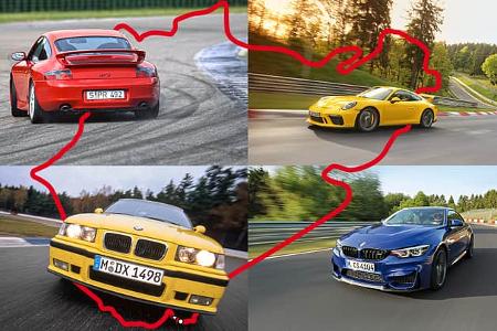 Rundenzeit-Entwicklung Nordschleife, BMW M3/M4, Porsche 911 GT3