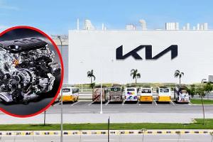 Kia-Werk Anatapur Indien Benzinmotor Verbrenner eingeklinkt