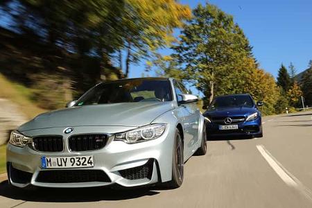 BMW M3, Mercedes AMG C63, Frontansicht