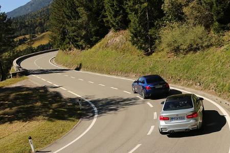 BMW M3, Mercedes AMG C63, Heckansicht
