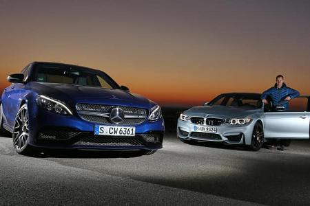 BMW M3, Mercedes AMG C63, Frontansicht