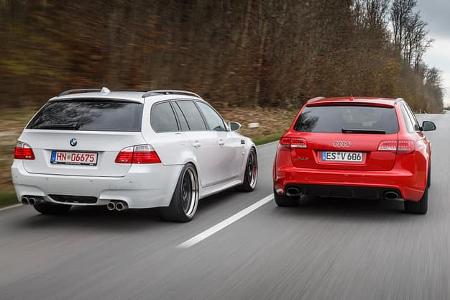 Audi RS 6 Avant, BMW M5 Touring, Heckansicht