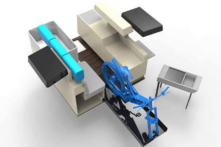 schematische Darstellung, Möbelmodul, Küchenmodul, Heckauszug
