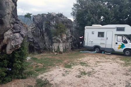Camping, Dubrovnik, Felsen, Wohnmobil, Stellplatz