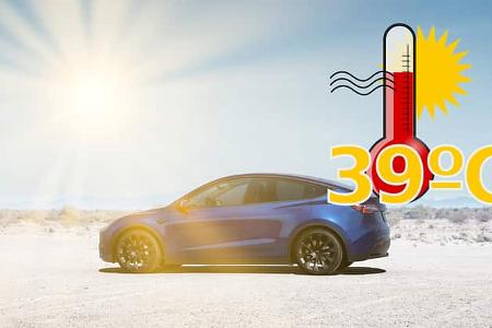 07/2024 ADAC Hitzezest Tesla Model Y Sommer Temperatur Klimaanlage