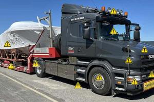 Yacht Schwertransport Mängel