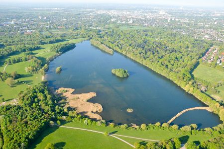 Öjendorfer See in Hamburg von oben fotografiert