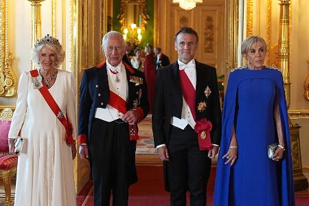 Beim Staatsbankett: König Charles begrüßt die Macrons auf Französisch