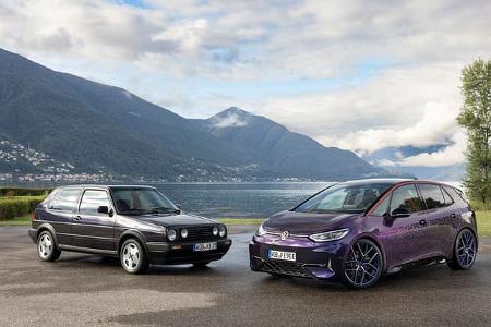 VW ID.3 und Golf 2 fire and ice