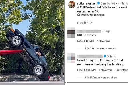 Ruf CTR Yellowbird fällt vom Autotransporter