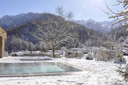 Camping, Schnee, Schwimmbad, Pool