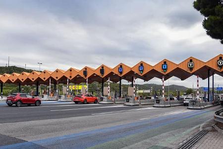 Frankreich Mautstation Autobahn