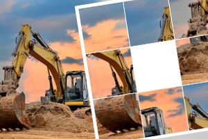 Schiebepuzzle: Bagger