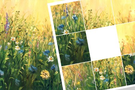 Schiebepuzzle: Sommerwiese