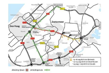Umleitung A12 Niederlande August 2025