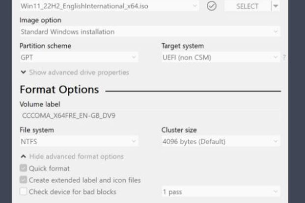 Mit dem Tool Rufus ist die Erstellung eines bootfähigen USB-Sticks ganz einfach.
