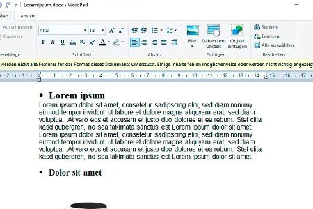 WordPad ist weiterhin ein nützliches Tool für simple Schreibzwecke. Zudem ist es mit vielen Dokumententypen kompatibel, doch nicht immer klappt die Umwandlung in das WordPad-Format.