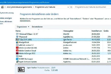 Windows 10 enthält weiterhin die Option „Programme und Features“. Bei Windows 11 gibt es nur noch „Apps“, welches die Programme langsamer auflistet.