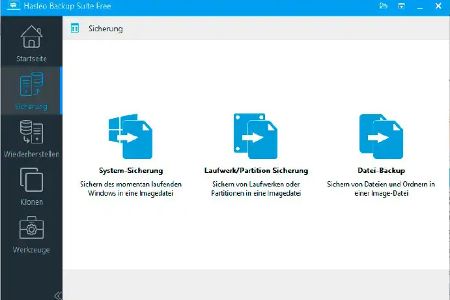 Hasleo Backup liefert Backup-Funktionen rund um Partitionen, System-Wiederherstellung und die gezielte Sicherung spezifischer Ordner.