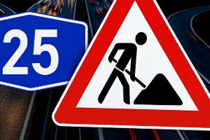 Autobahn A25 Baustelle