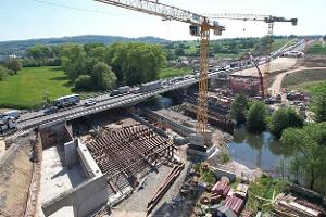 Autobahn A8 Enztalquerung Baustelle