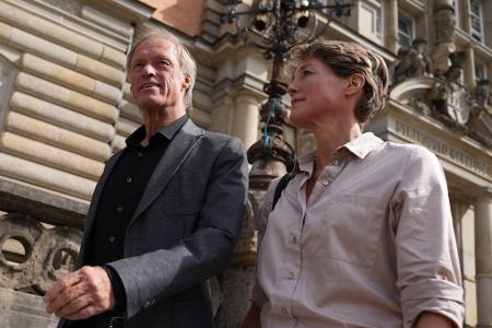 Delling und Block auf dem Weg ins Gericht.