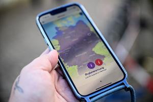 Beim bundesweiten Probealarm wird ganz Deutschland als Gefahrengebiet in der Katwarn-App angezeigt.
