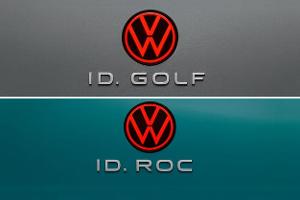 Schriftzug VW ID. Golf und VW ID. Roc