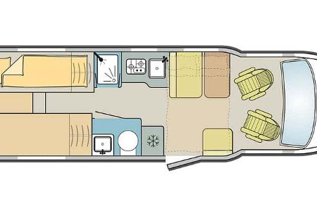 Crosscamp Grundriss, Wohnmobil, Camping