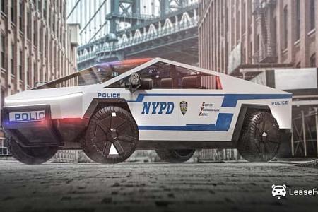 Tesla Cybertruck Rendering Design Sondereinsatz Polizei Pizza