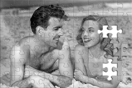 Puzzle: Strandtag in den 1950er-Jahren