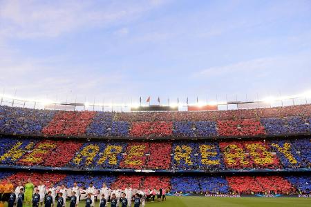 Champions League: Barcelona - Bayern - Im Halbfinalhinspiel der Champions League 2014/2015 empfangen die Fans des FC Barcelona die Münchner Bayern mit dieser Ansage (06.05.2015).